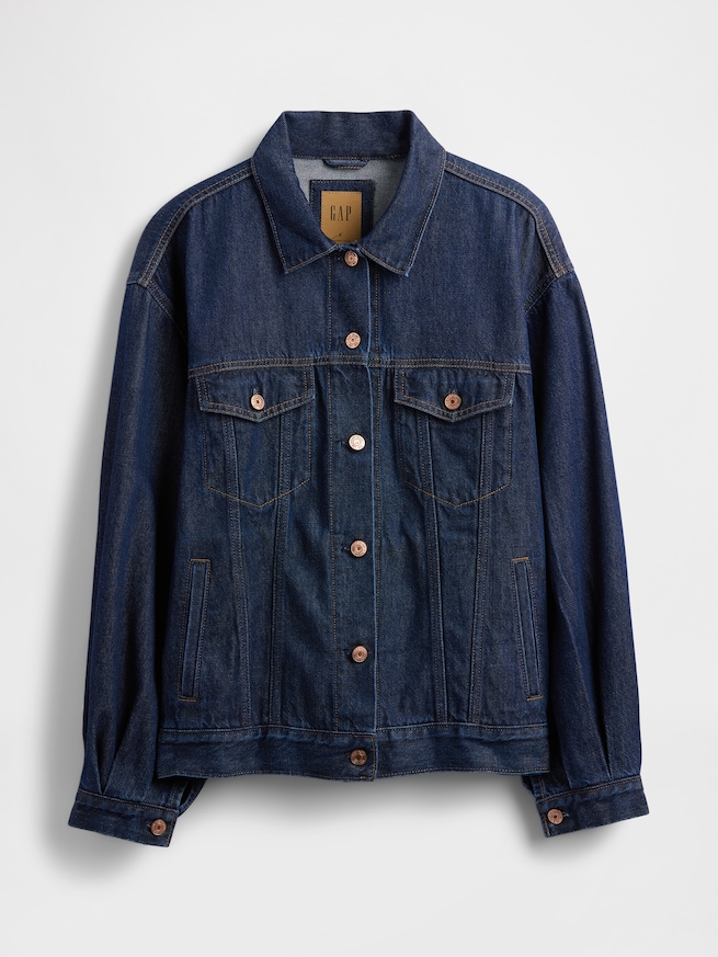 ウルトラソフト オーバーサイズ バルーンスリーブ アイコンデニムジャケット-4