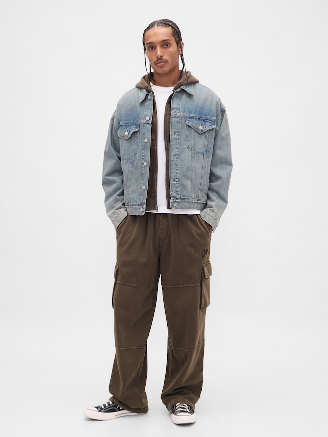 ヴィンテージソフト バギー カーゴスウェットパンツ-3