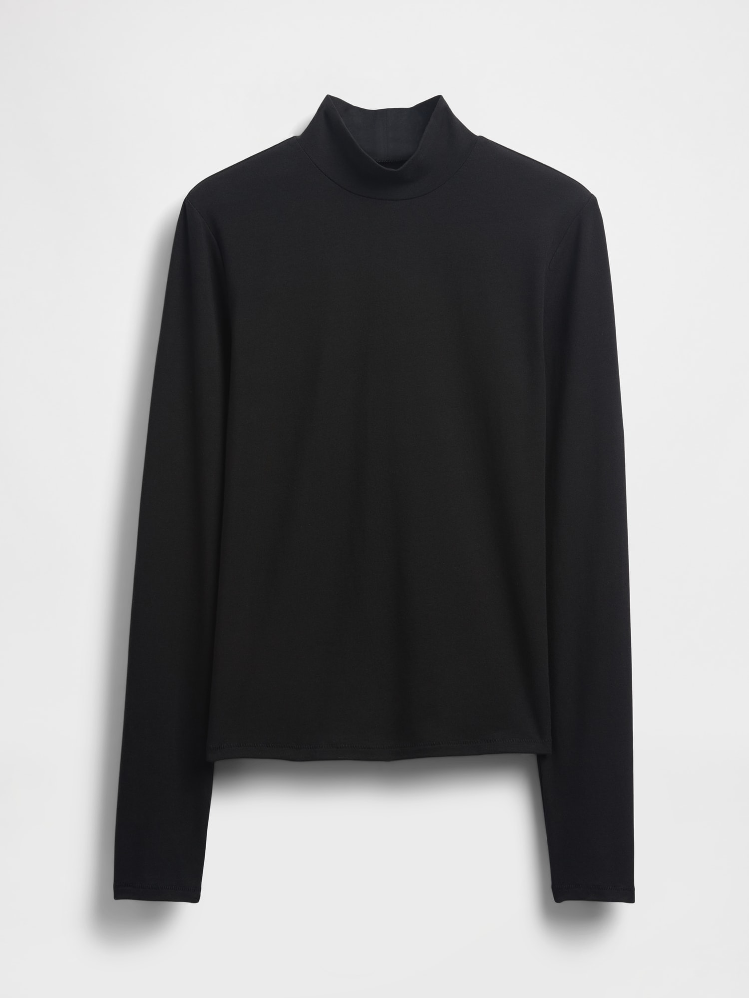 クローズニット ジャージー モックネックTシャツ-4