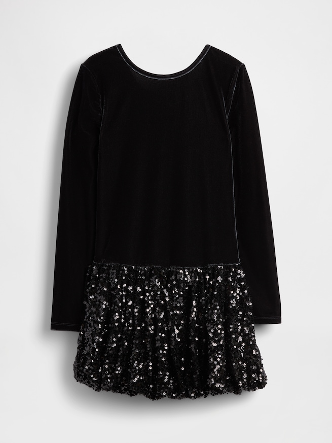 ミックスメディア スパンコール バブルワンピース (キッズ)-1