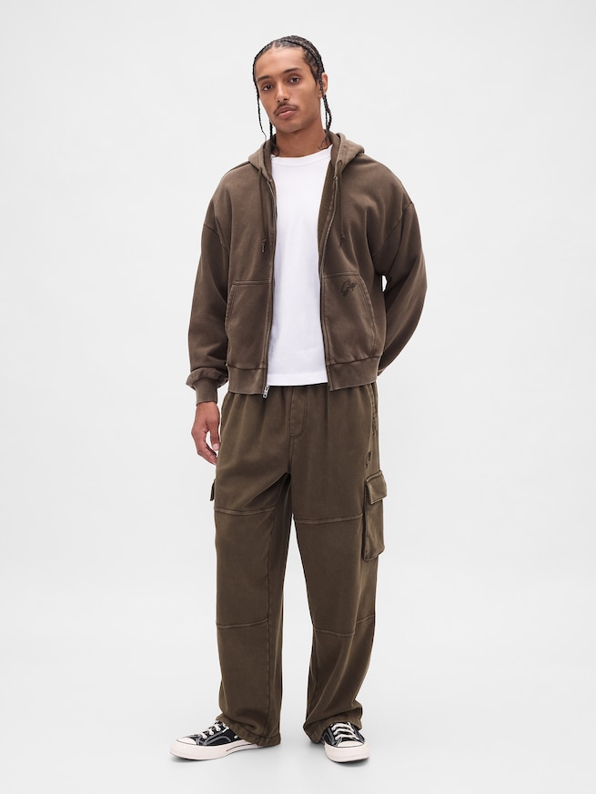 ヴィンテージソフト バギー カーゴスウェットパンツ-0