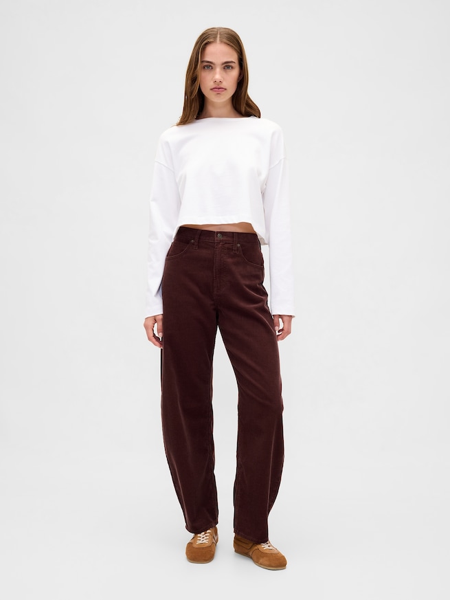 ハイライズ コーデュロイ バレルパンツ-1