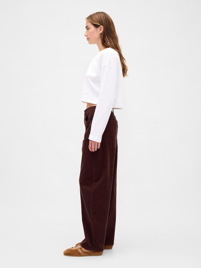 ハイライズ コーデュロイ バレルパンツ-2