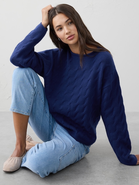 Cable Roll-Neck Sweater
