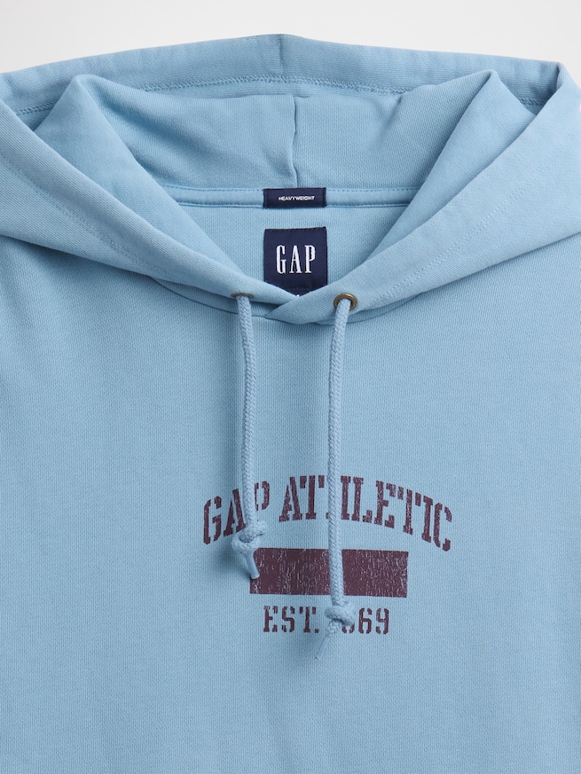 ヘビーウェイト オーバーサイズ GAPロゴ クロップドパーカー-3