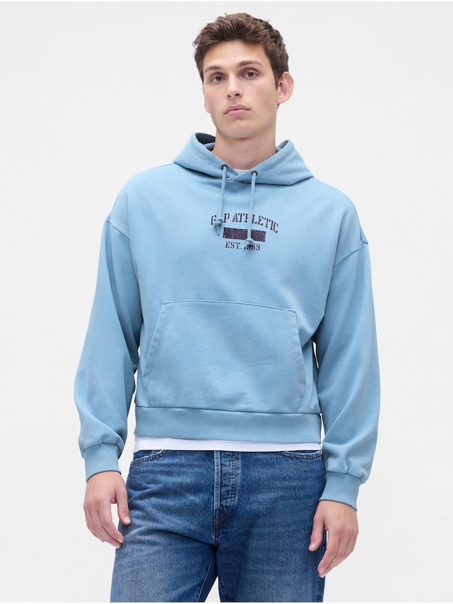 ヘビーウェイト オーバーサイズ GAPロゴ クロップドパーカー-0