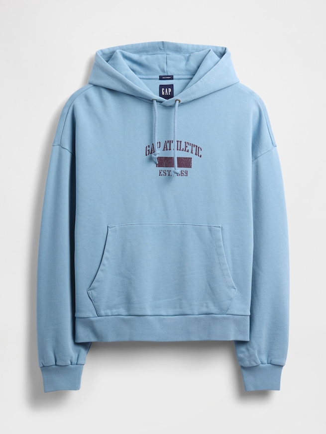 ヘビーウェイト オーバーサイズ GAPロゴ クロップドパーカー-4