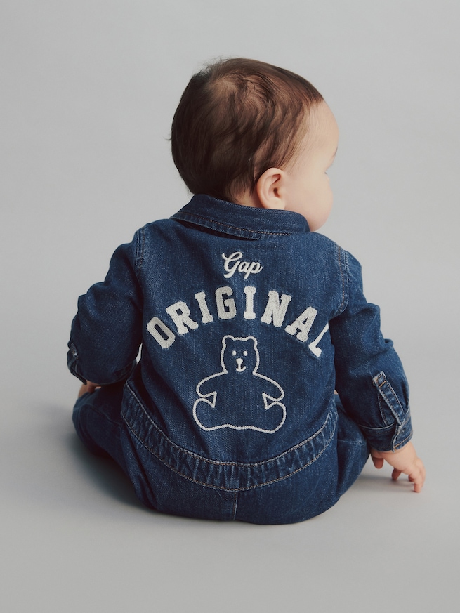 デニム くまさん GAPロゴ カバーオール (ベビー)-4