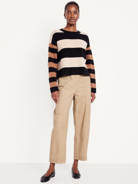 High-Waisted Barrel Ankle Pants