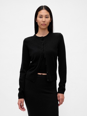 CashSoft カシミヤタッチ クロップドカーディガン