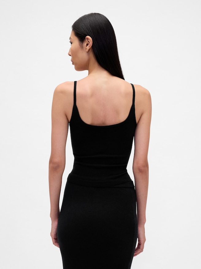 CashSoft カシミヤタッチ ストレッチ クロップド タンクトップ-2