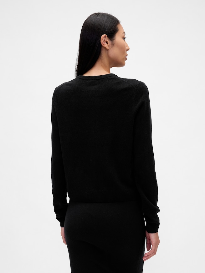 CashSoft カシミヤタッチ クロップドカーディガン-2