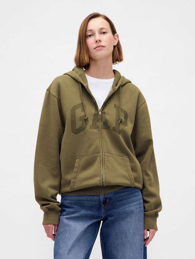 GAPアーチロゴ フルジップ パーカー(ユニセックス)-4