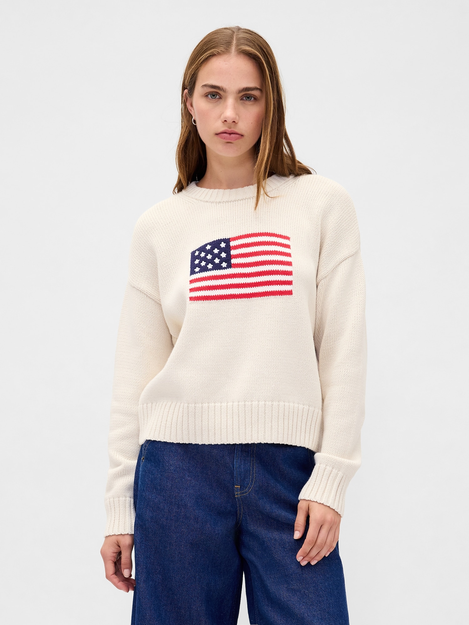 Gap コットン100% オーバーサイズ アメリカーナセーター Gap コットン100% オーバーサイズ アメリカーナセーター