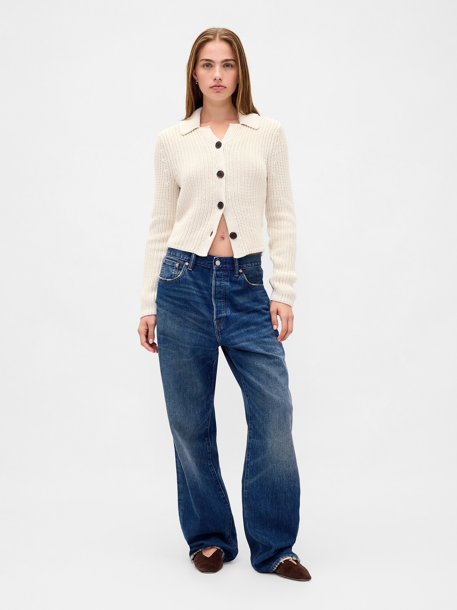 90's - OLD GAP カーディガン 100%コットン 90s OLD GAP Ramie-Cotton Knit Cardigan カーキ L オールド
