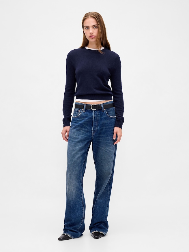 CashSoft カシミヤタッチ クルーネックセーター-1