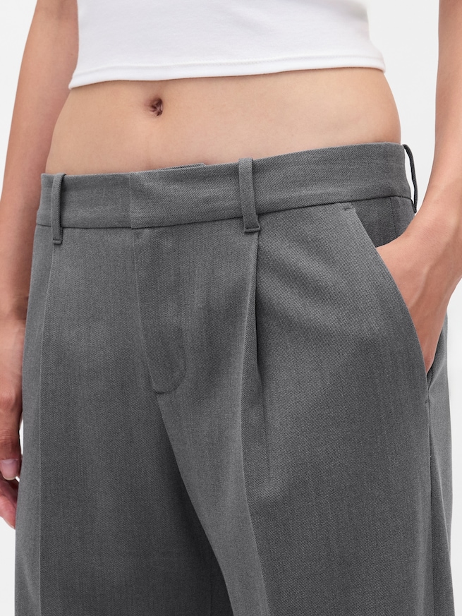 365ローライズ ブラッシュドツイル プリーツトラウザーパンツ-8