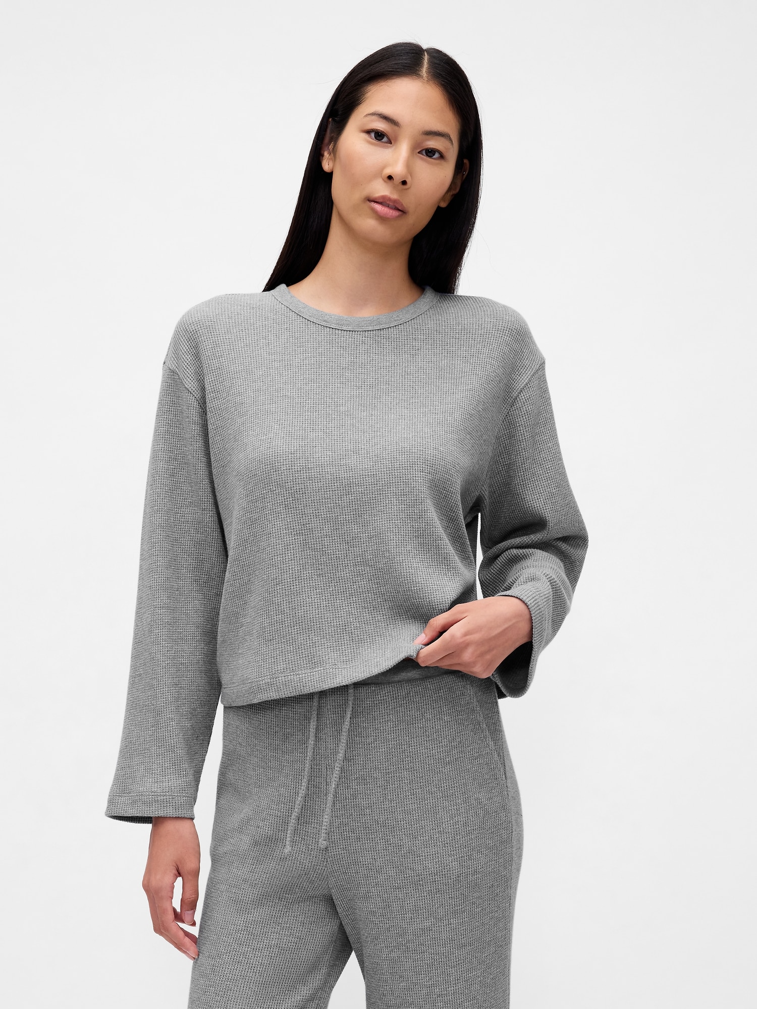 HAUT DE PYJAMA GAUFRÉ COURT