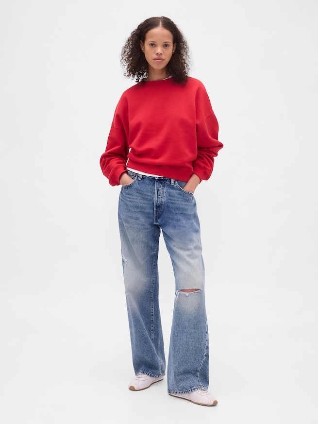 ヴィンテージソフト ウェッジ クルーネック スウェットシャツ-1