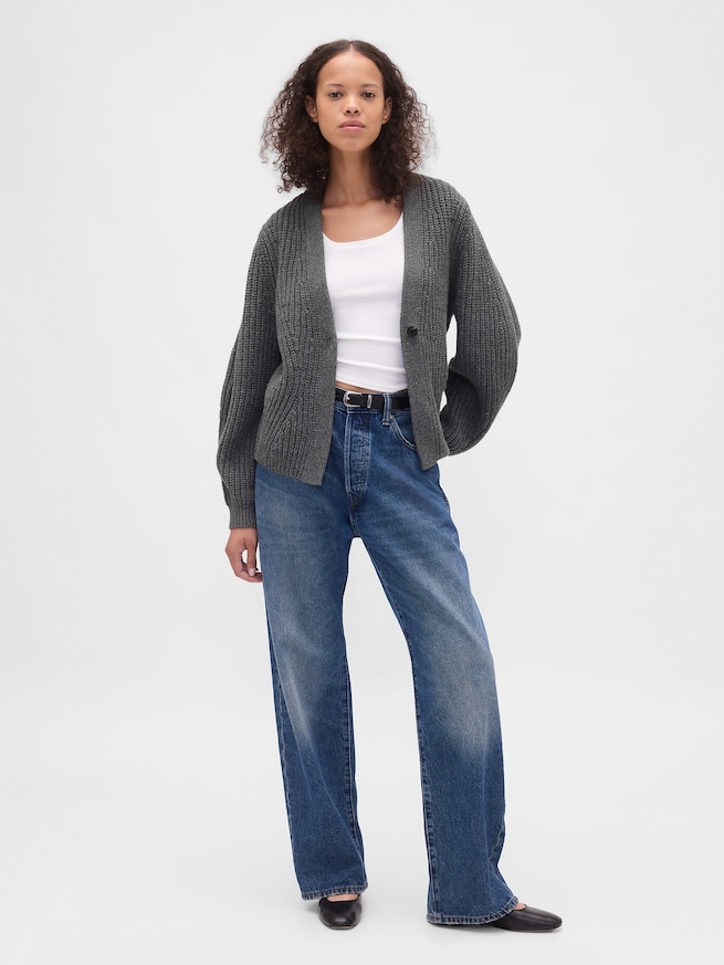 バレルスリーブ ニットカーディガン-1