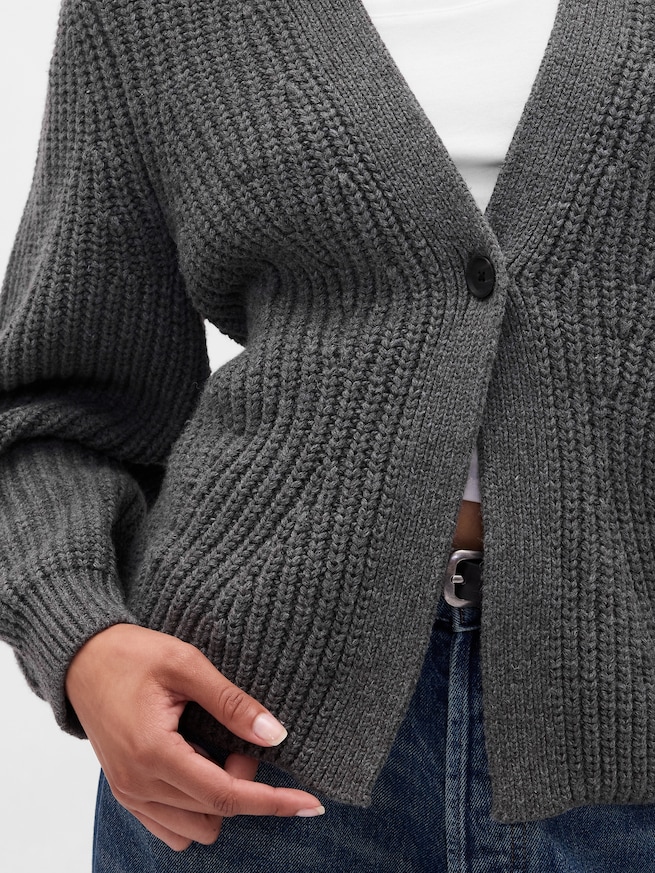 バレルスリーブ ニットカーディガン-3