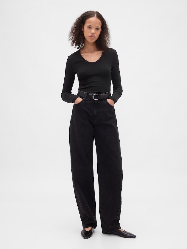 シアー モダンリブTシャツ-1