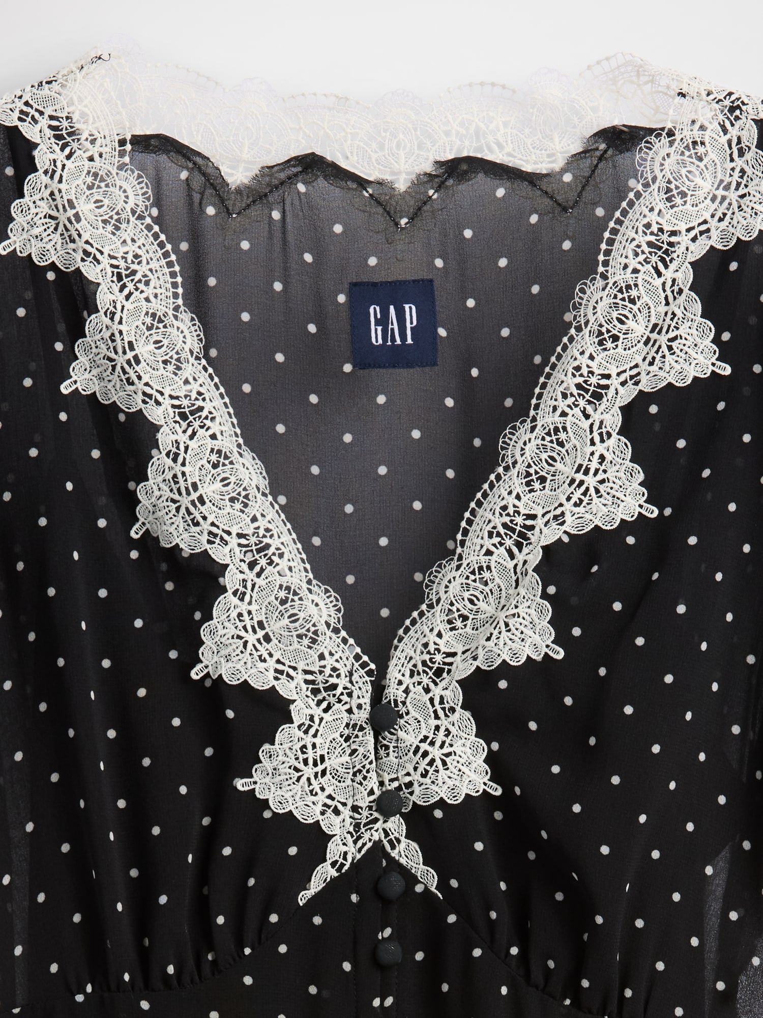 Lace-Trim V-Neck Maxi Dress