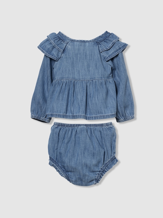 デニム ラッフル バブル コーデセット (ベビー)-1