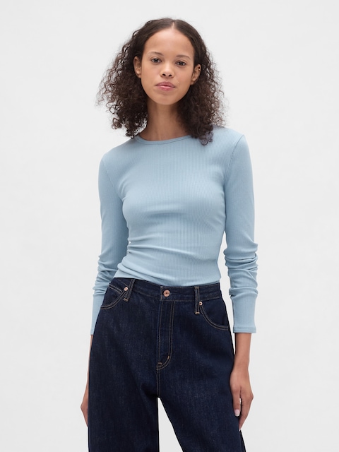 Modern Compact Rib Crop T-Shirt