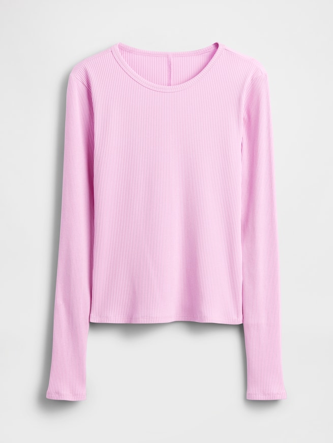 モダン コンパクト リブ クロップドTシャツ-3