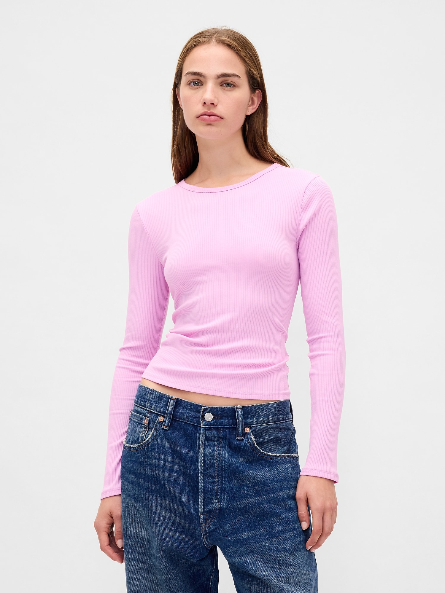 モダンリブ クロップドTシャツ-0