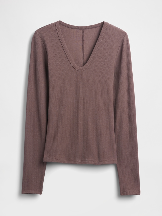 シアー モダンリブTシャツ-3