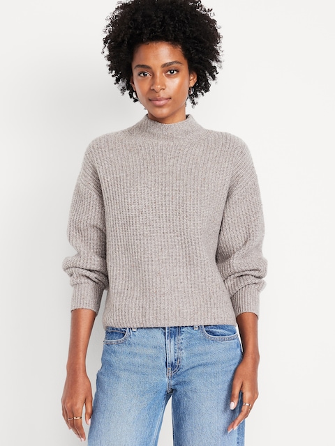 SoSoft Cropped Mock-Neck Sweater