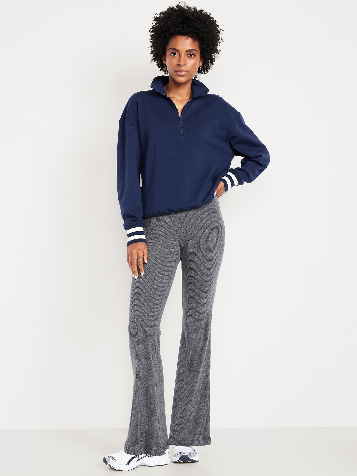 LEGGING ÉVASÉ TENDANCE CÔTELÉ À TAILLE HAUTE
