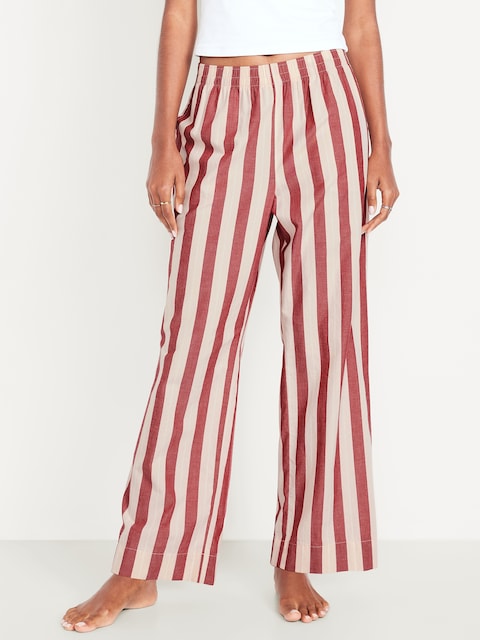 High-Waisted Poplin Pajama Pant
