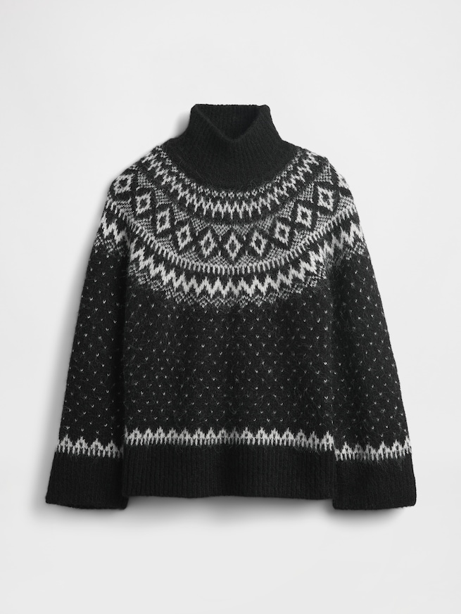 ふわもこ オーバーサイズ タートルネックセーター-4