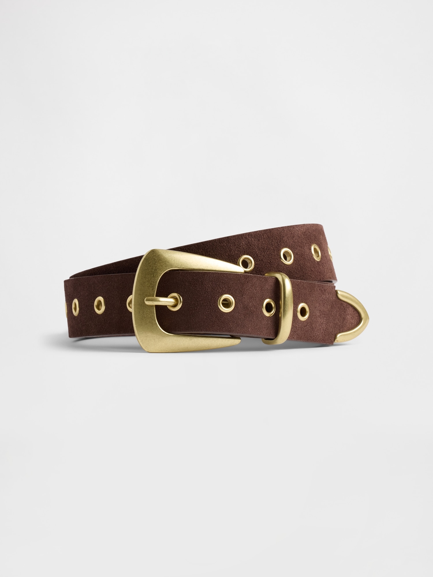 Suede Grommet Belt