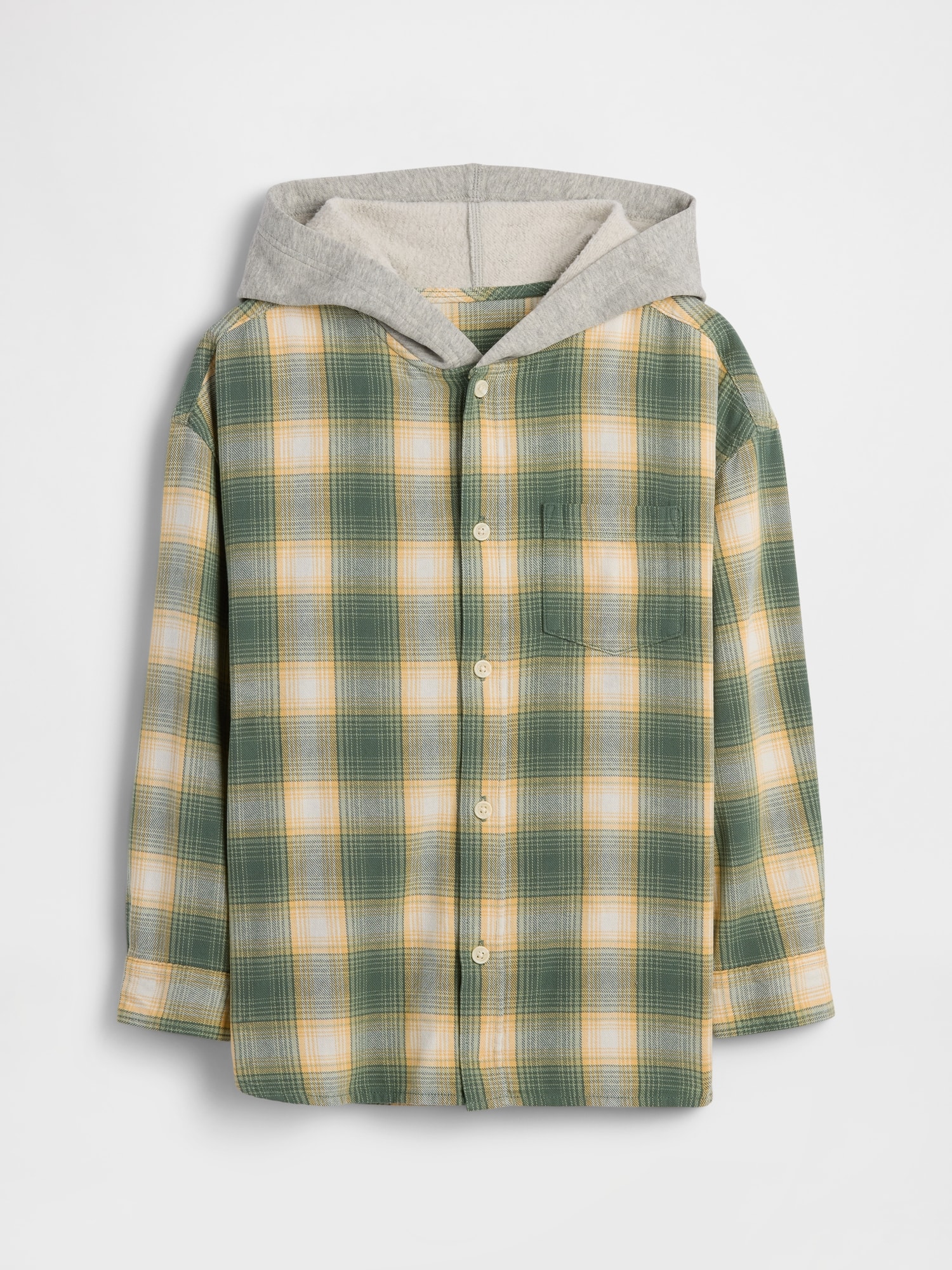Kids Relaxed Hooded Flannel Shirt
