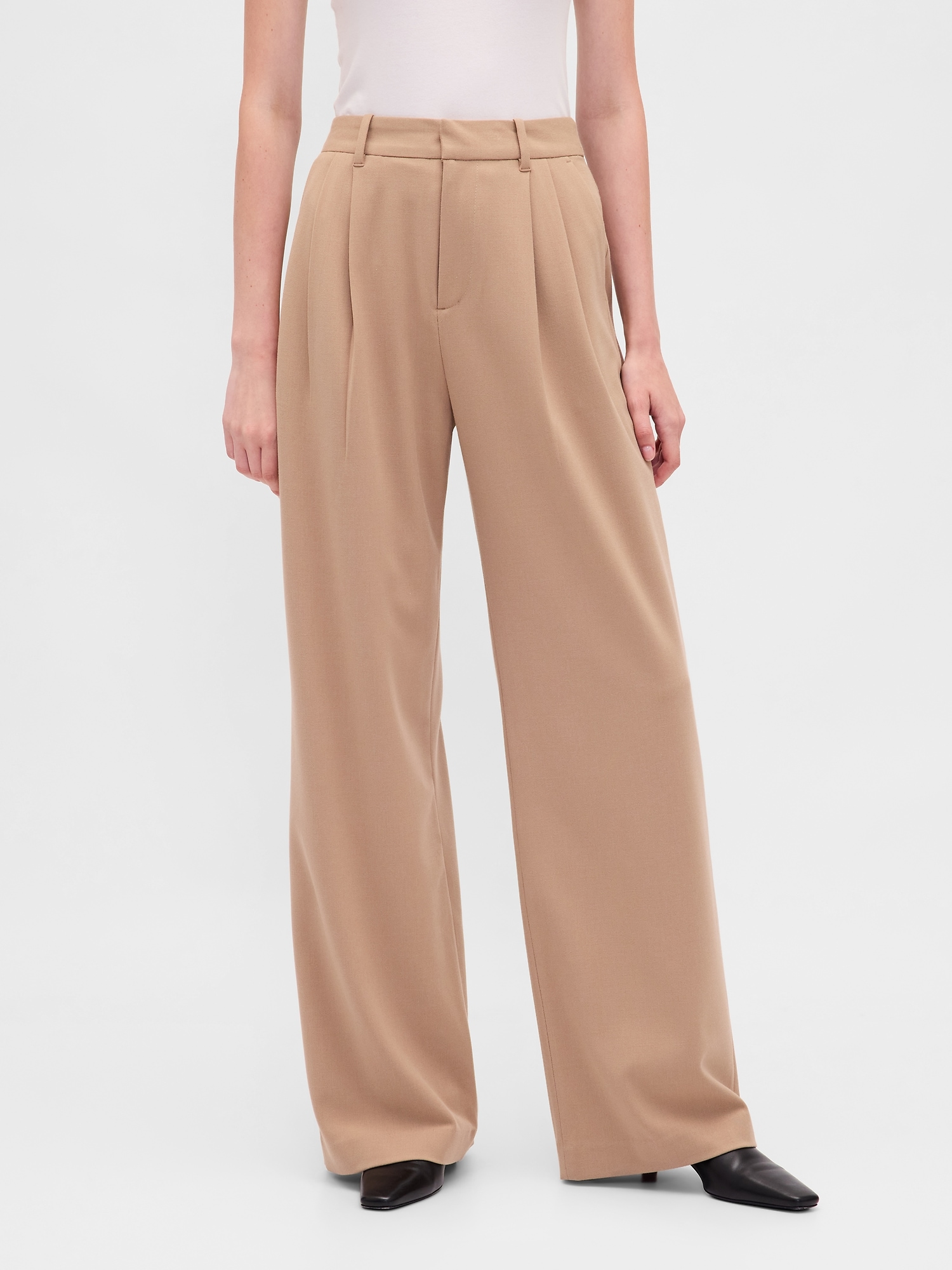 365 High Rise Brushed Twill Pleated Trousers