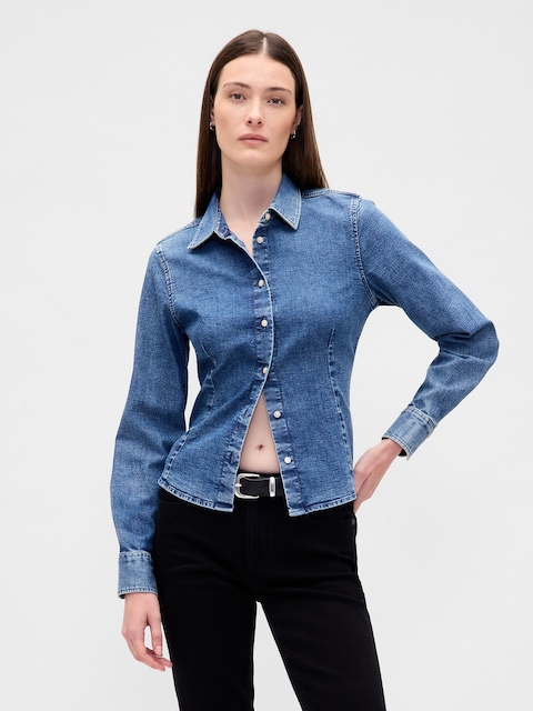 CHEMISIER AJUSTÉ EN DENIM