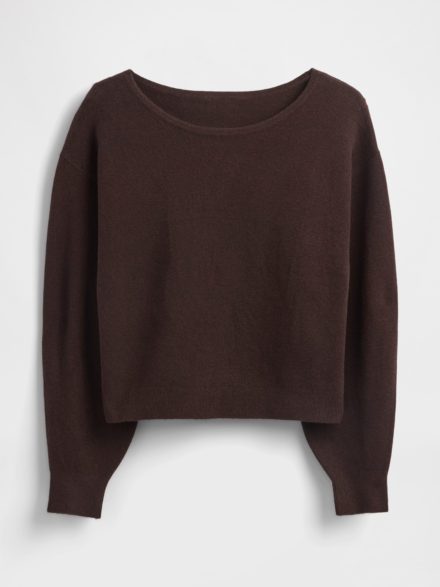 CashSoft カシミヤタッチ ストレッチ ランタンスリーブ クロップドセーター-4