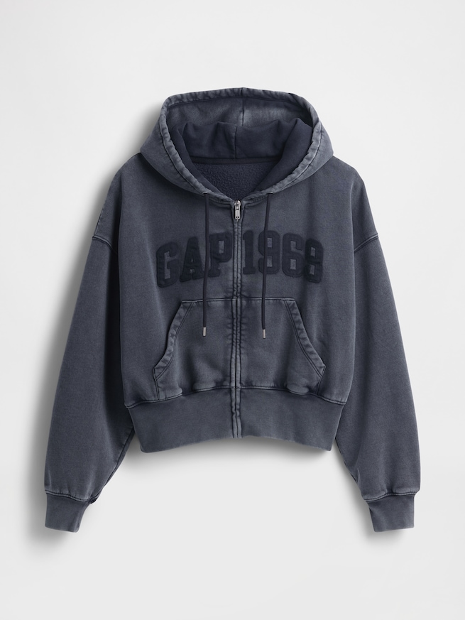 ヴィンテージソフト 1969 GAPロゴ ジップアップパーカー-4