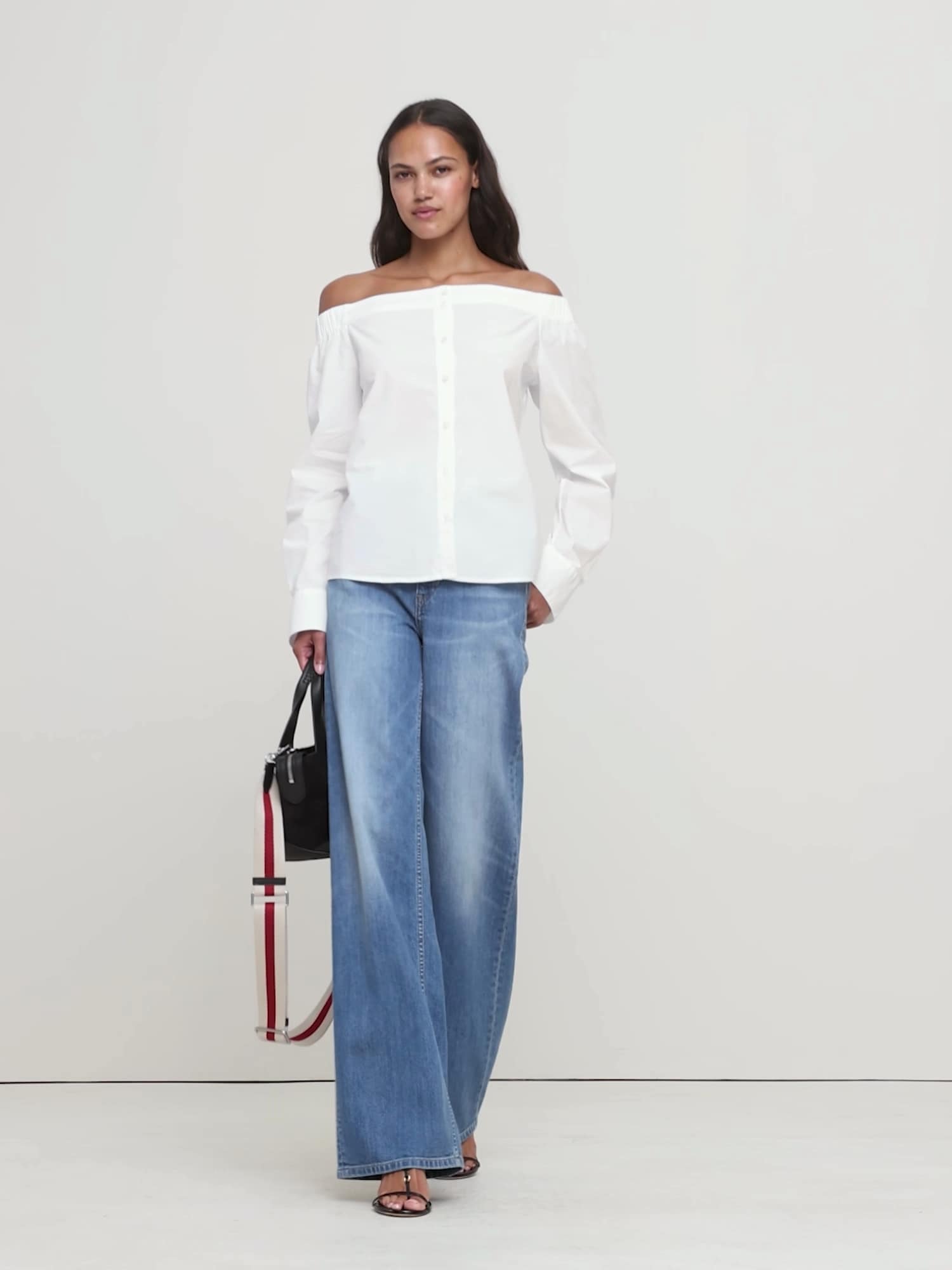 コットンポプリン オフショルダートップス-5 コットンポプリン オフショルダートップス-5