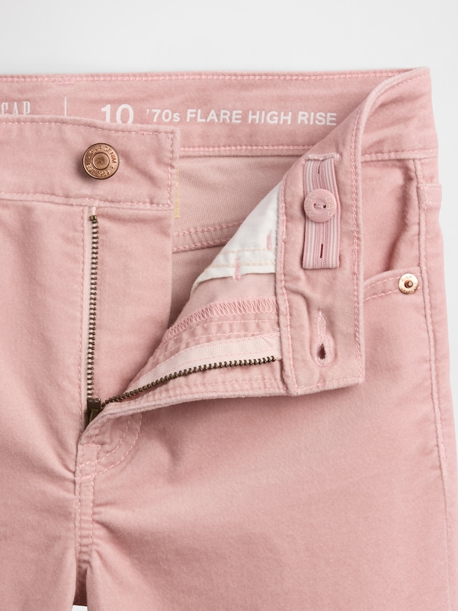 ハイライズ ベルベット '70s フレアパンツ (キッズ)-5