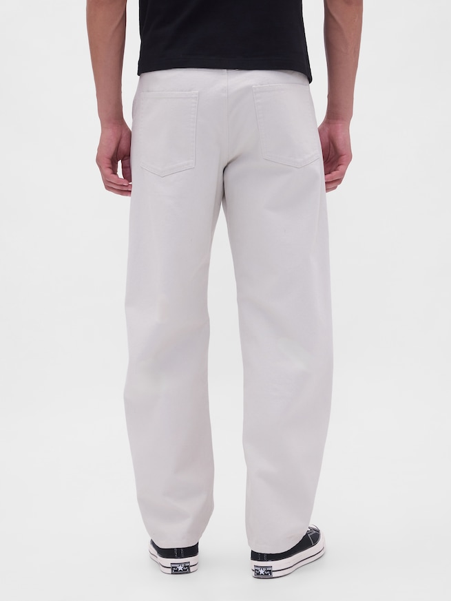 キャンバス バレル カーキパンツ-3