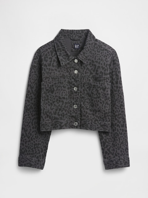 Kids Boxy Leopard Print Jacket