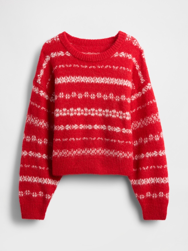 ふわもこ オーバーサイズ クルーネックセーター-4