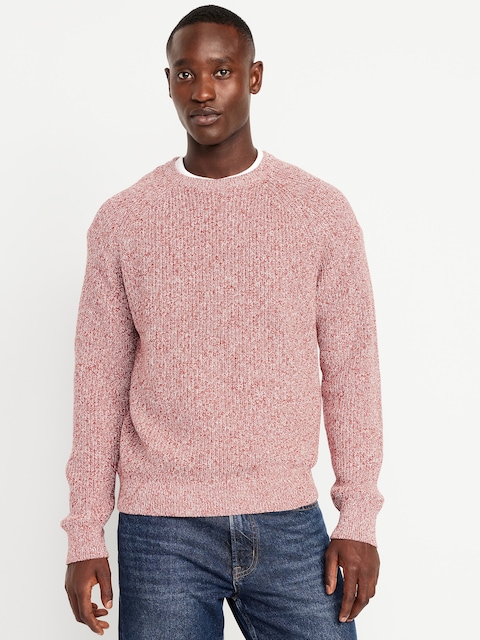 Crew-Neck Shaker-Stitch Sweater