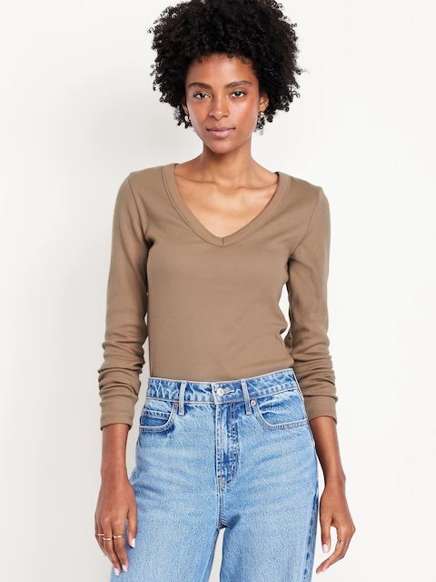 Cozy Snug Long-Sleeve V-Neck T-Shirt