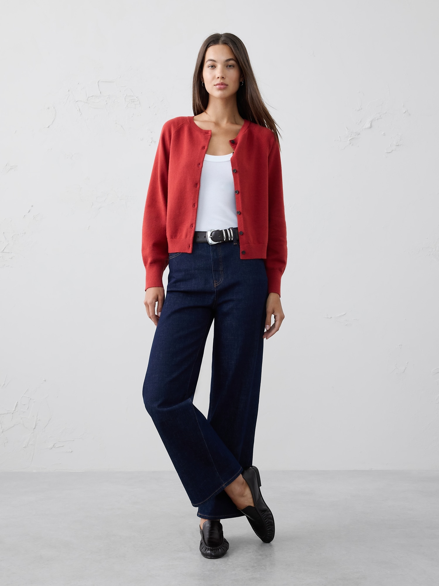 Volume-Sleeve Cardigan Sweater